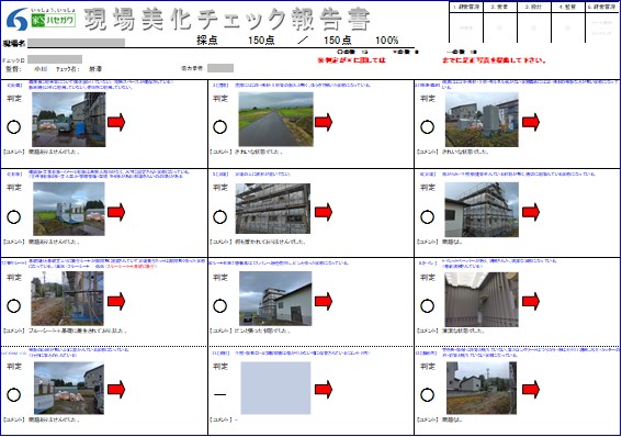 現場美化チェック報告書